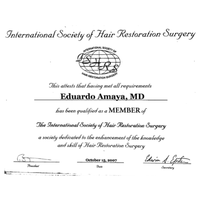 ISHRS Member - International Society of Hair Restoration Surgery